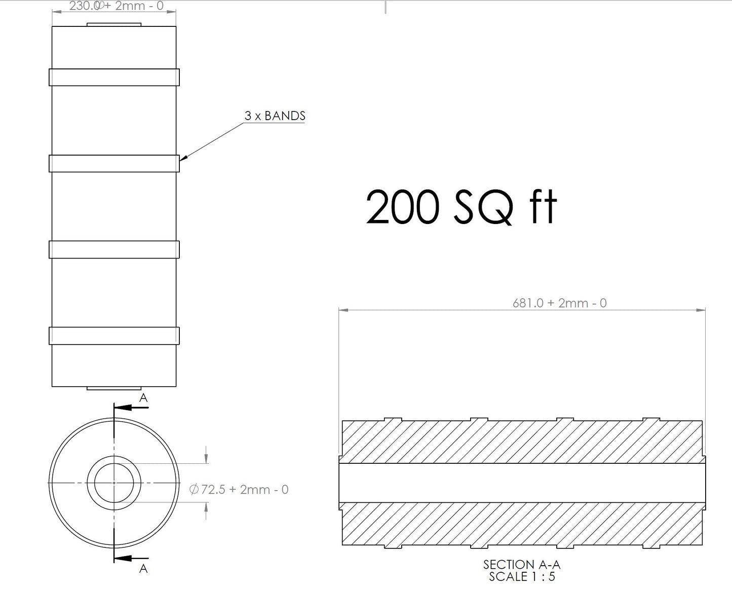 Spun Bonded Filter Cartridge 250 Sq Ft suits Ci 250