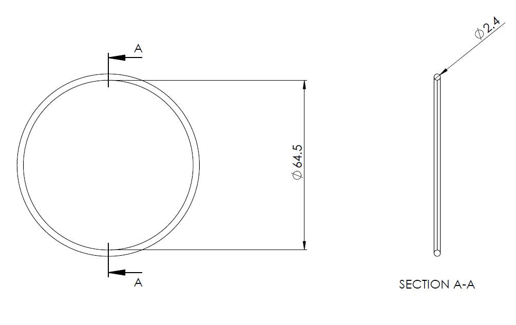 O ring union tail 50mm 75 shore